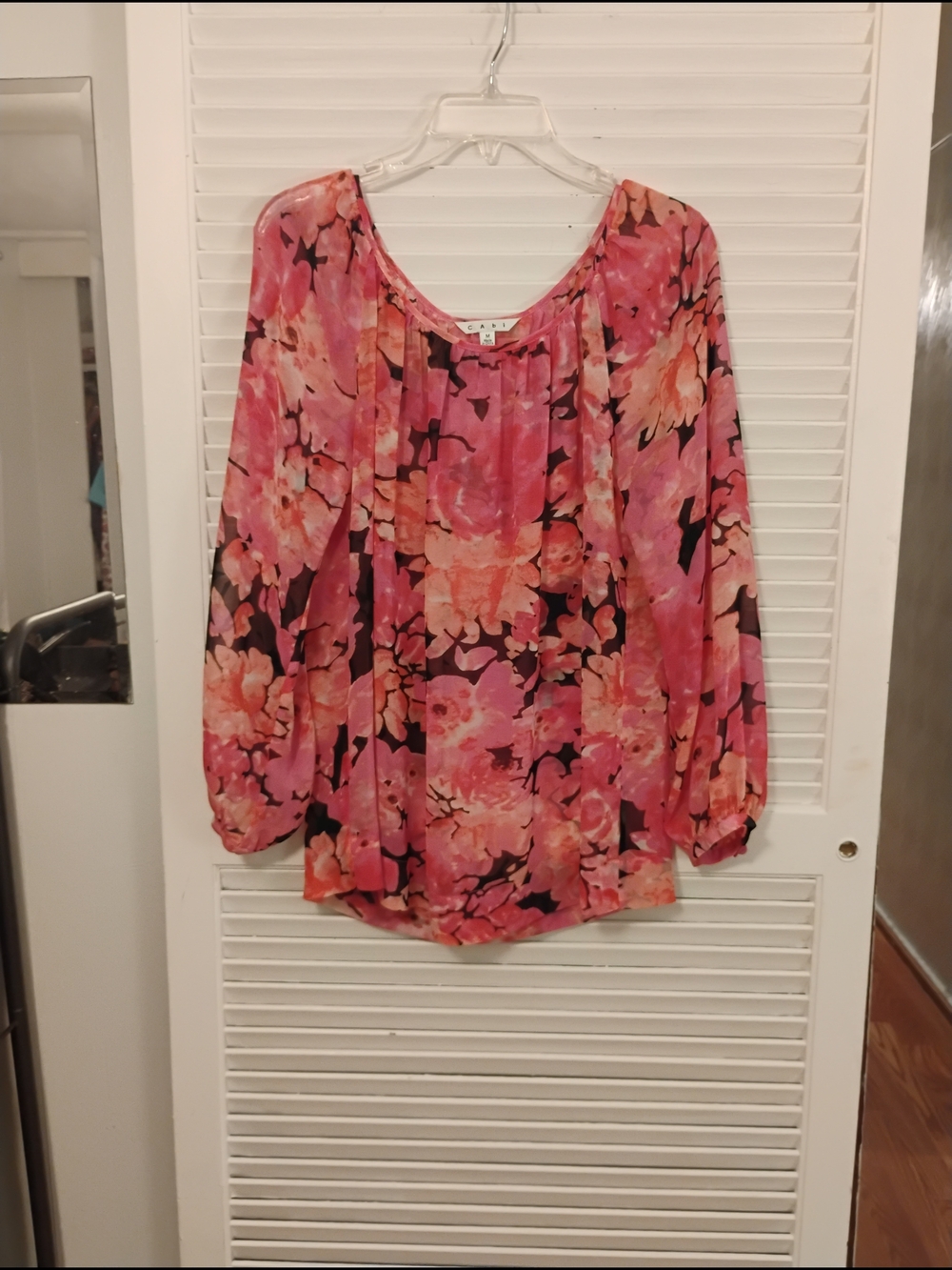 CAbi Pink Floral Peasant Blouse - Picture 2 of 6